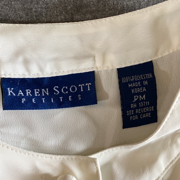 Vintage 80’s Kendra Scott cream blouse feminine bohemian cottagecore - Picture 7 of 9